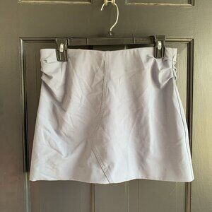 ZARA Gray Mini Skirt - Size Medium- Ruched Sides And Back Zipper Fully Lined